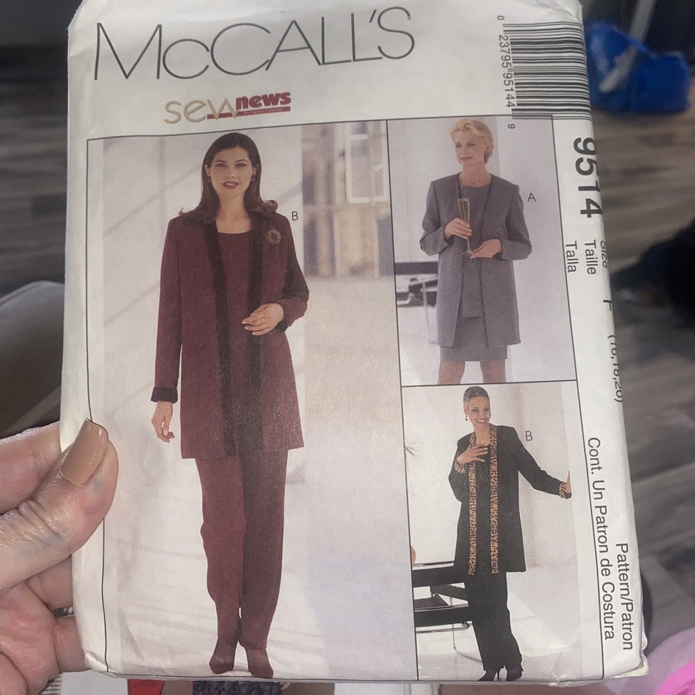 McCalls 9514 Lagenlook Jacket Pants Skirt Pattern Size 16-20 Uncut Vintage 90s